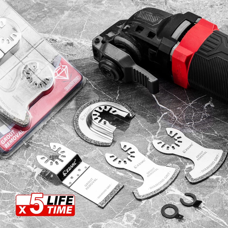 EZARC الماس تتأرجح أداة شفرة مجموعة متعددة أداة هاون قطع المنشار شفرات دقيقة لإزالة الجص 4-حزمة - Image 3
